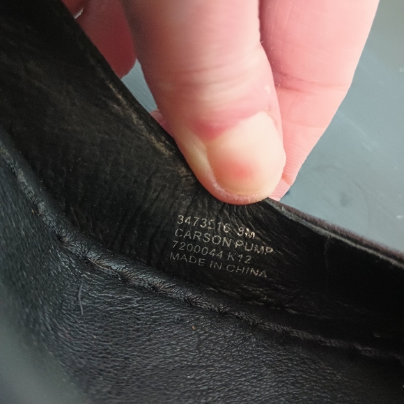 Frye Womens Carson Pump Block Heels Size 8 Black Wood Leather Academia - Picture 9 of 11